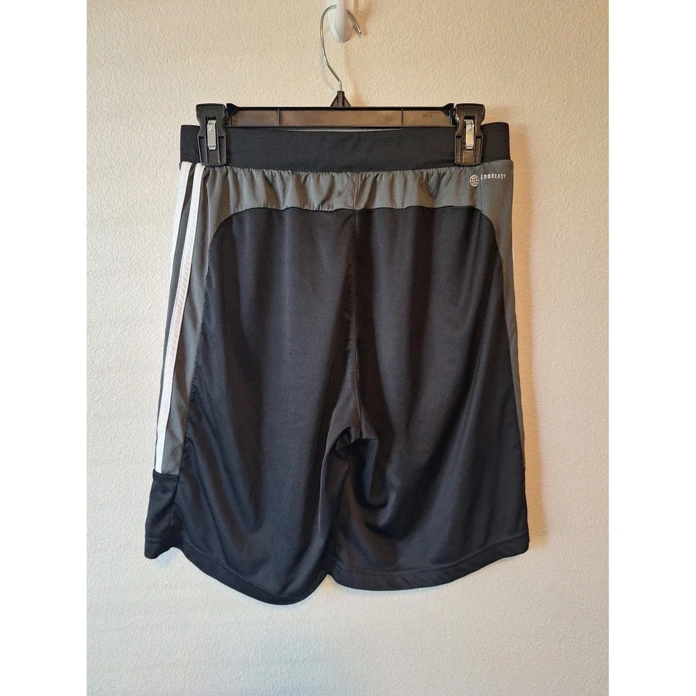 Adidas Aeroready Mens Black Grey Striped Athletic Training Shorts HD9646